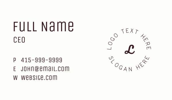 Round Fashion Letter  Business Card Design Image Preview