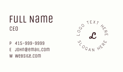 Round Fashion Letter  Business Card Image Preview
