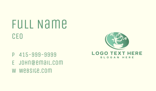 Wellness Bonsai Tree Business Card Design Image Preview