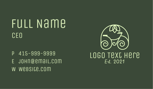 Eco Friendly Bike  Business Card Design Image Preview