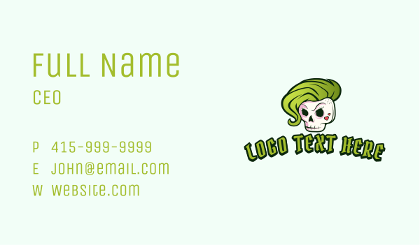 Punk Skull Rocker  Business Card Design Image Preview