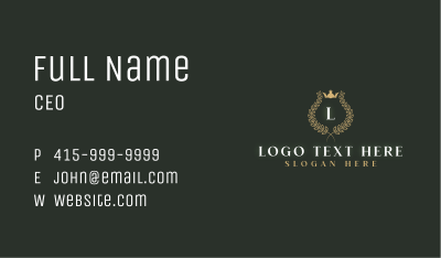 Classic Crown Wreath  Business Card Image Preview