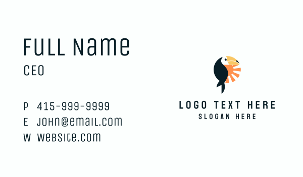 Toucan Bird Sunrise Business Card Design Image Preview