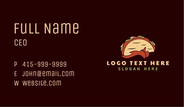 Retro Taco Snack  Business Card Design Image Preview