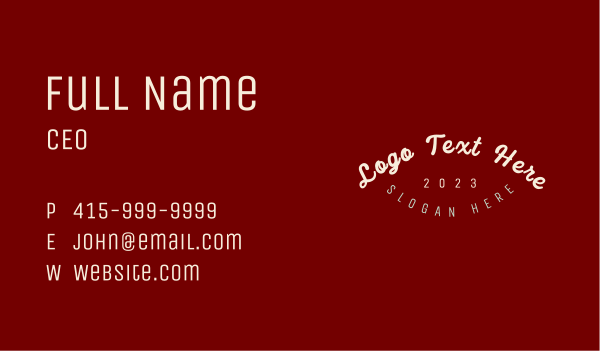 Retro Cursive Wordmark Business Card Design Image Preview