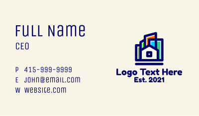 Multicolor Urban House Business Card Image Preview