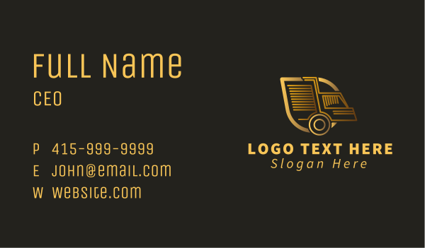 Gold Delivery Truck Business Card Design Image Preview