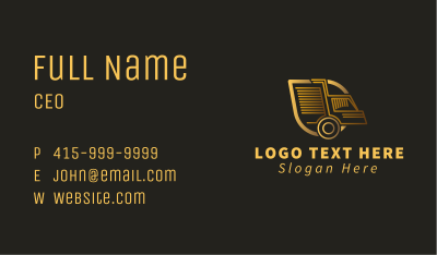 Gold Delivery Truck Business Card Image Preview