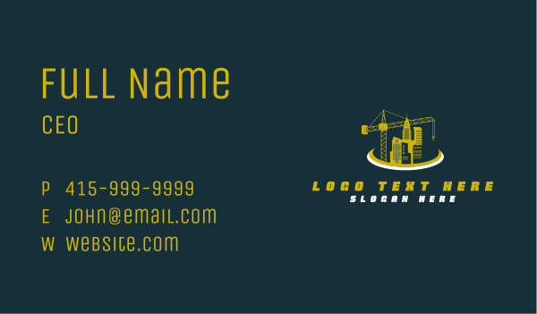 Construction Crane Building Business Card Design Image Preview