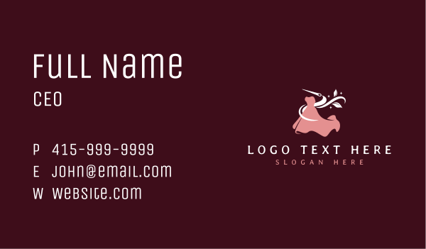 Fashion Dress Needle Business Card Design Image Preview