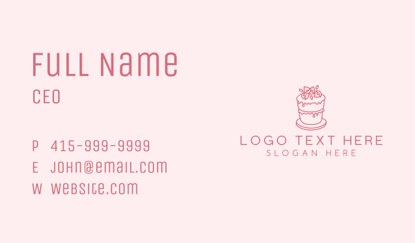 Strawberry Cake Bake Business Card Design Image Preview