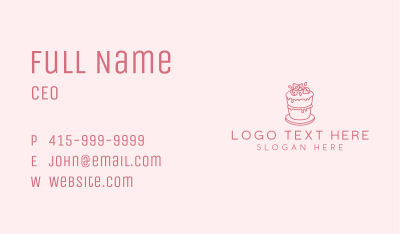 Strawberry Cake Bake Business Card Image Preview