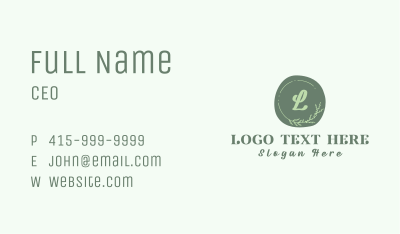 Green Organic Seal Letter  Business Card Image Preview