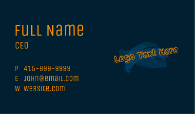 Neon Brush Stroke Wordmark Business Card Image Preview