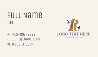 Elegant Floral Letter R  Business Card Image Preview