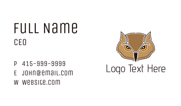 Brown Owl Business Card Design Image Preview
