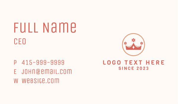 Orange Sakura Crown  Business Card Design Image Preview