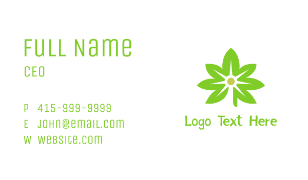 Green Cannabis Light  Business Card Design Image Preview