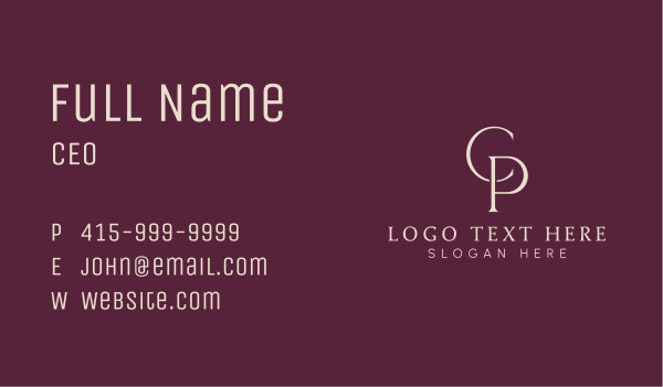 Lawyer C & P Monogram Business Card Design Image Preview