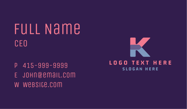 Cyber Tech Letter K Business Card Design Image Preview