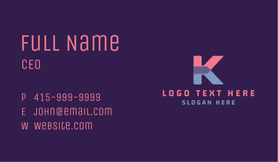 Cyber Tech Letter K Business Card Image Preview