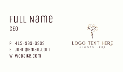 Wellness Tree Woman Business Card Image Preview
