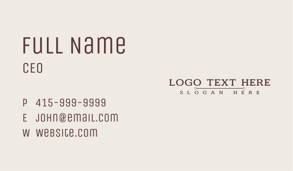 Brown Business Wordmark Business Card Design Image Preview