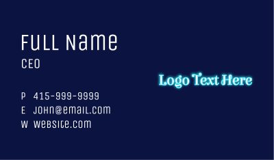 Blue Neon Light  Business Card Image Preview