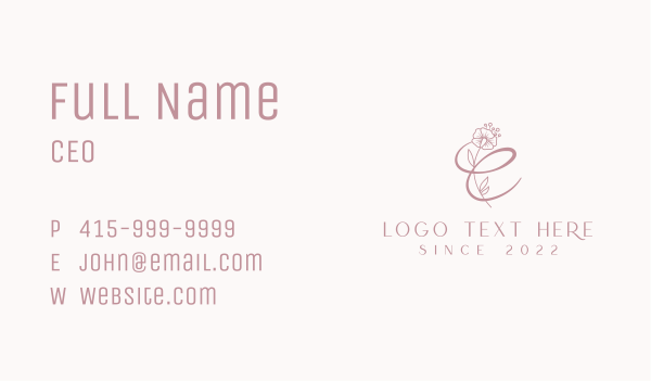 Botanical Letter E  Business Card Design Image Preview