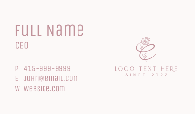 Botanical Letter E  Business Card Image Preview