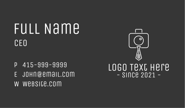 Photography Necktie Business Card Design