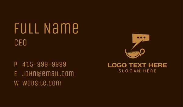 Coffee Brewery Chat Business Card Design Image Preview