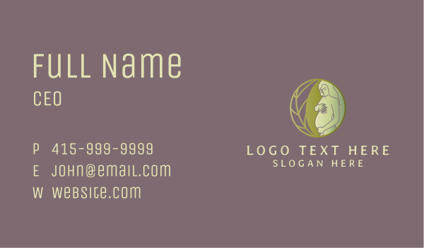 Eco Pregnant Mother Business Card Design Image Preview
