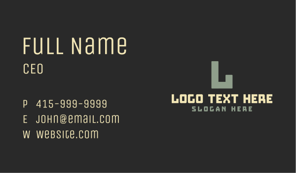 Green Masculine Letter Business Card Design Image Preview