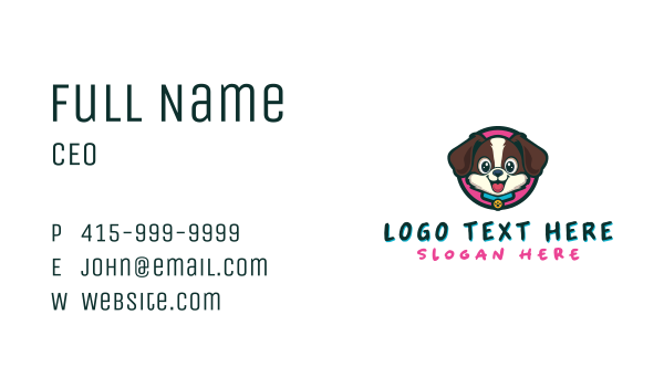 Cute Cartoon Puppy Business Card Design Image Preview