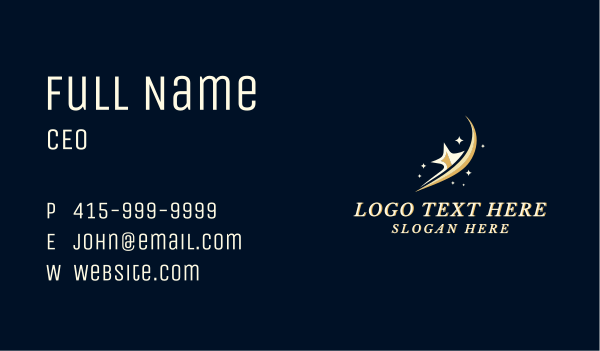 Gold Entertainment Star Business Card Design Image Preview