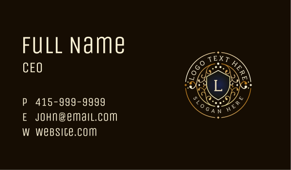Luxury Shield Jewelry Business Card Design Image Preview