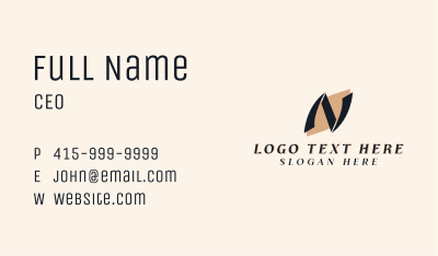 Fashion Boutique Apparel Letter N Business Card Image Preview