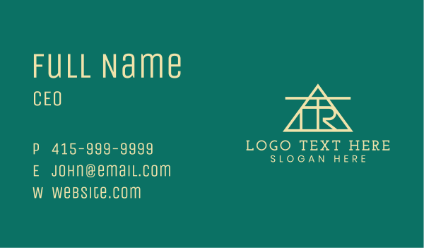 T & R Triangle Monogram Business Card Design Image Preview