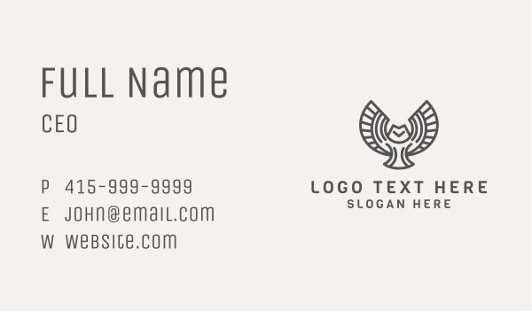 Minimalist Gray Owl Business Card Design Image Preview