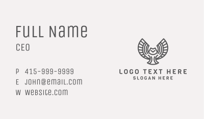 Minimalist Gray Owl Business Card Image Preview