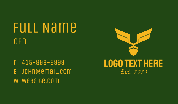 Golden Military Badge Business Card Design Image Preview