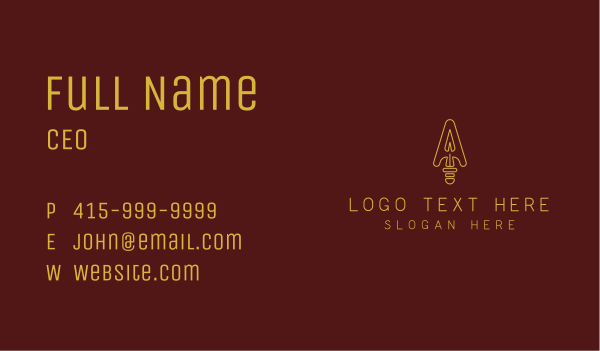 Letter A Spear Blade Business Card Design Image Preview