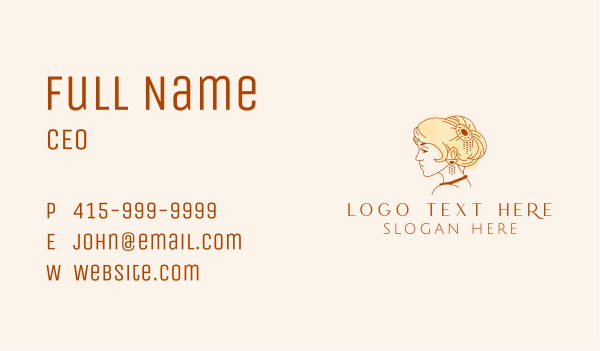 Elegant Woman Jewelry Business Card Design Image Preview