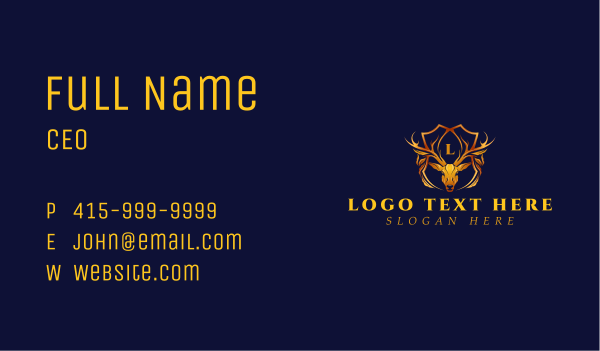 Premium Deer Antler Business Card Design Image Preview