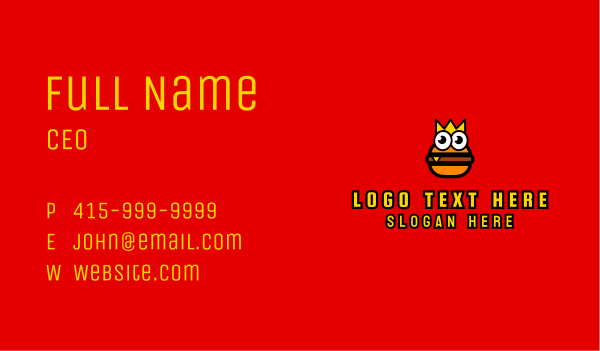 Burger King Mascot Business Card Design Image Preview