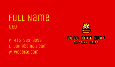 Burger King Mascot Business Card Image Preview