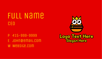 Burger King Mascot Business Card