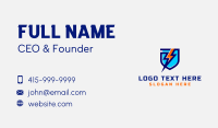 Electric Lightning Bolt Shield Business Card Image Preview