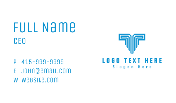 Letter T Technology  Business Card Design Image Preview